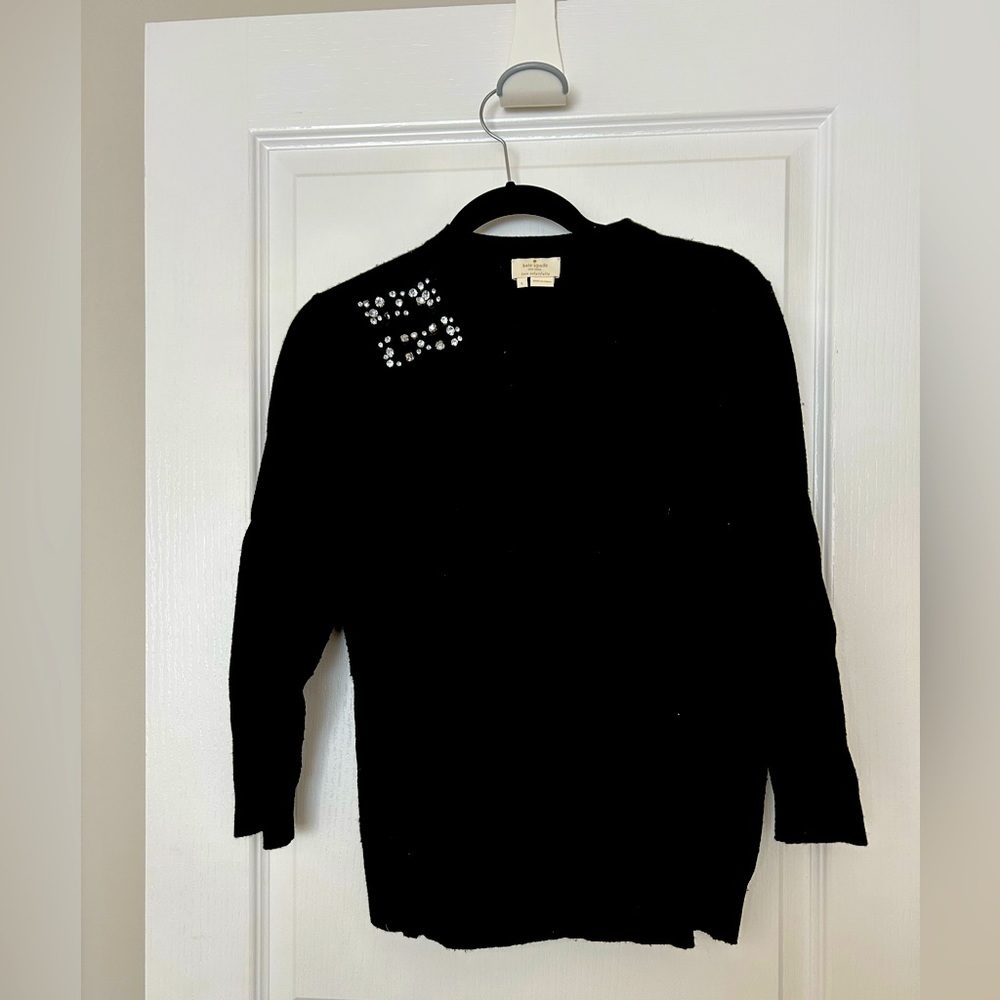Kate Spade bow embellished sweater black